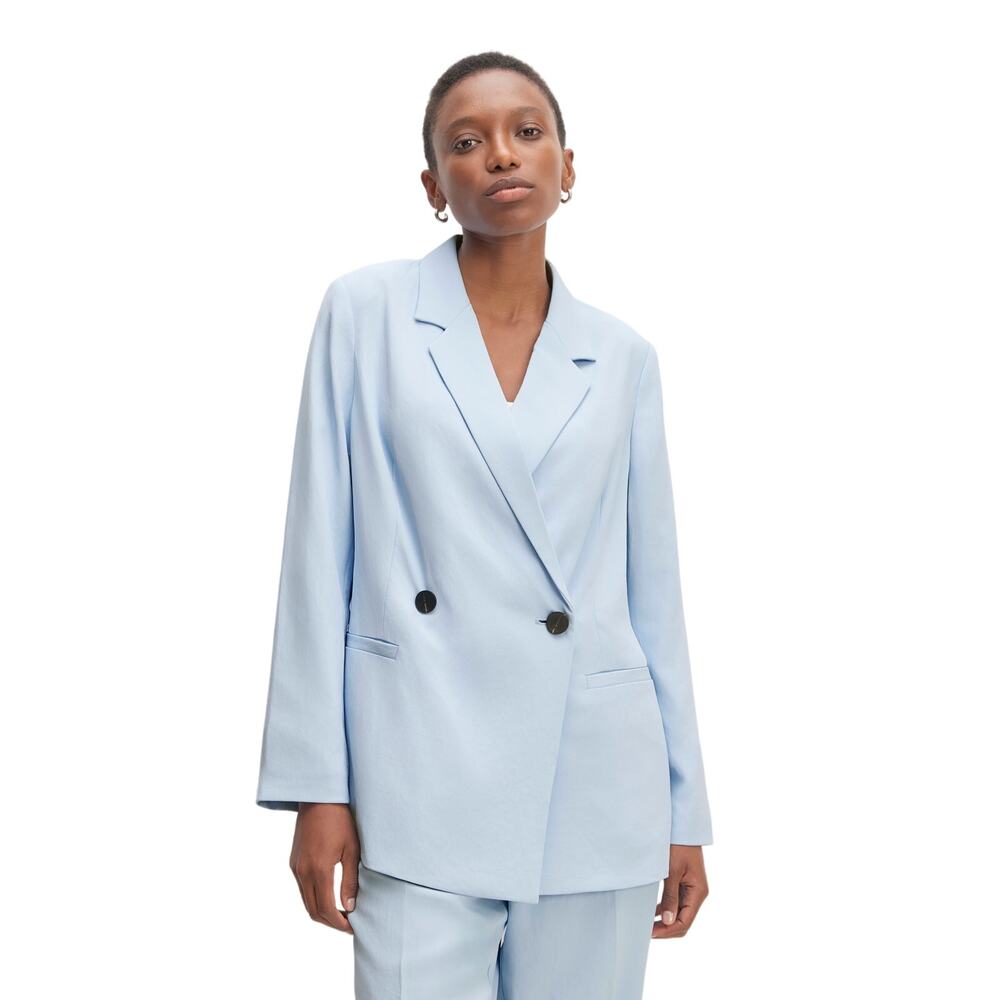 Everlane Drapey Blazer Double Breasted Padded Shoulder Oversized Corpcore Work 2
